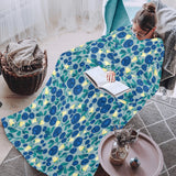 blueberry design pattern Blanket Robe with Sleeves