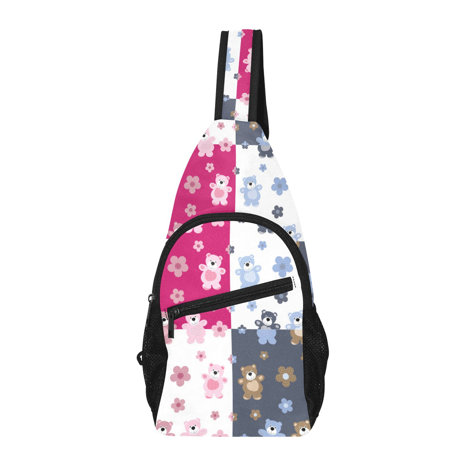 Teddy Bear Pattern Print Design 03 All Over Print Chest Bag