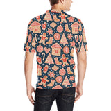 Christmas gingerbread cookie pattern Men's All Over Print Polo Shirt