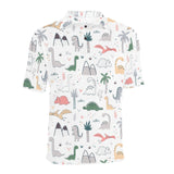 Cute cartoon dinosaurs tree pattern Men's All Over Print Polo Shirt