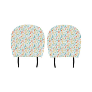 Coral Reef Pattern Print Design 02 Car Headrest Cover