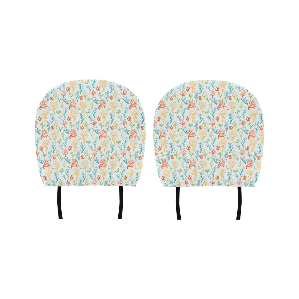 Coral Reef Pattern Print Design 02 Car Headrest Cover