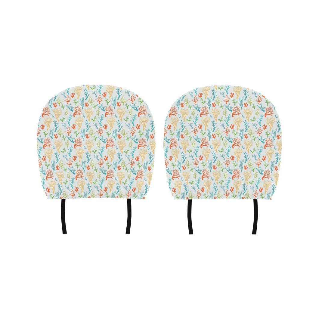 Coral Reef Pattern Print Design 02 Car Headrest Cover