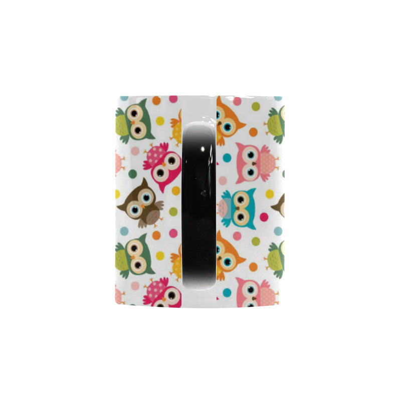 Color cute owl pattern Morphing Mug Heat Changing Mug