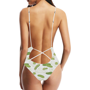Cucumber sketch pattern Women's One-Piece Swimsuit