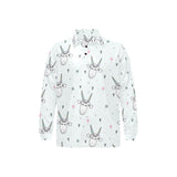 Cute goat design pattern Men's Long Sleeve Polo Shirt
