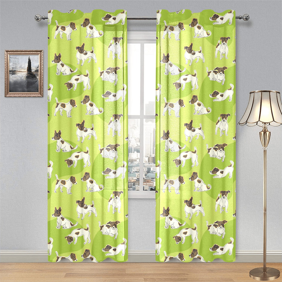 Jack Russel Pattern Print Design 01 Gauze Curtain
