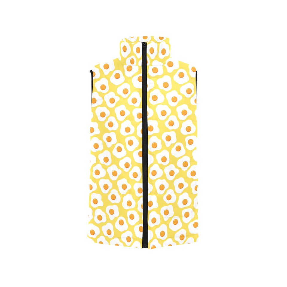 Fried Eggs Pattern Print Design 05 Women's Padded Vest
