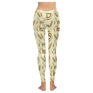 Windmill Wheat pattern Women's Legging Fulfilled In US