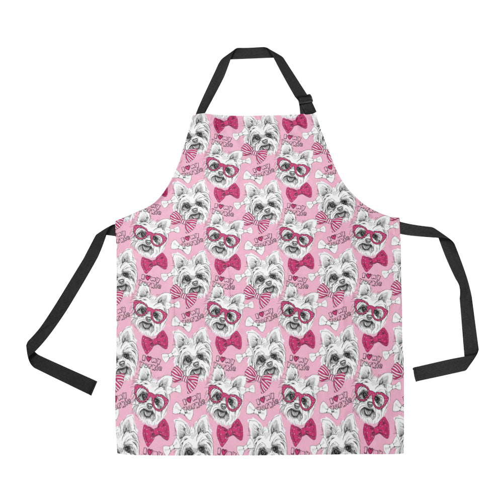 Yorkshire Terrier Pattern Print Design 03 All Over Print Adjustable Apron