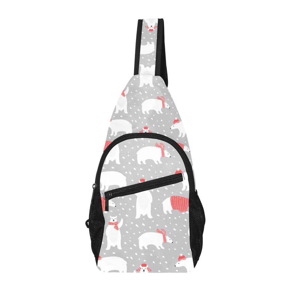 Cute polar bear christmas snow pattern All Over Print Chest Bag