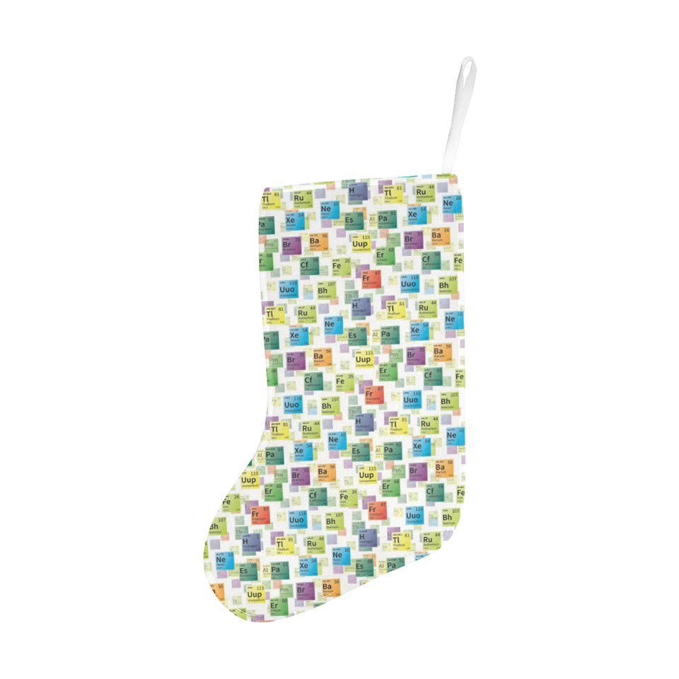 Chemistry Periodic Table Pattern Print Design 05 Christmas Stocking
