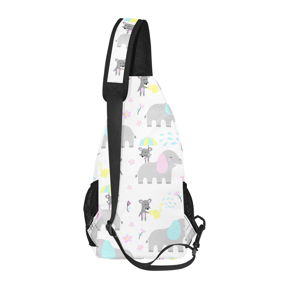 Cute elephant mouse pattern All Over Print Chest Bag