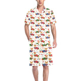Corgi Christmas Pattern Men's V-Neck Short Pajama Set
