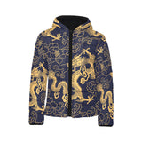 Gold dragon pattern Kids' Boys' Girls' Padded Hooded Jacket