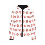 Daruma japanese wooden doll pattern Kids' Boys' Girls' Padded Hooded Jacket