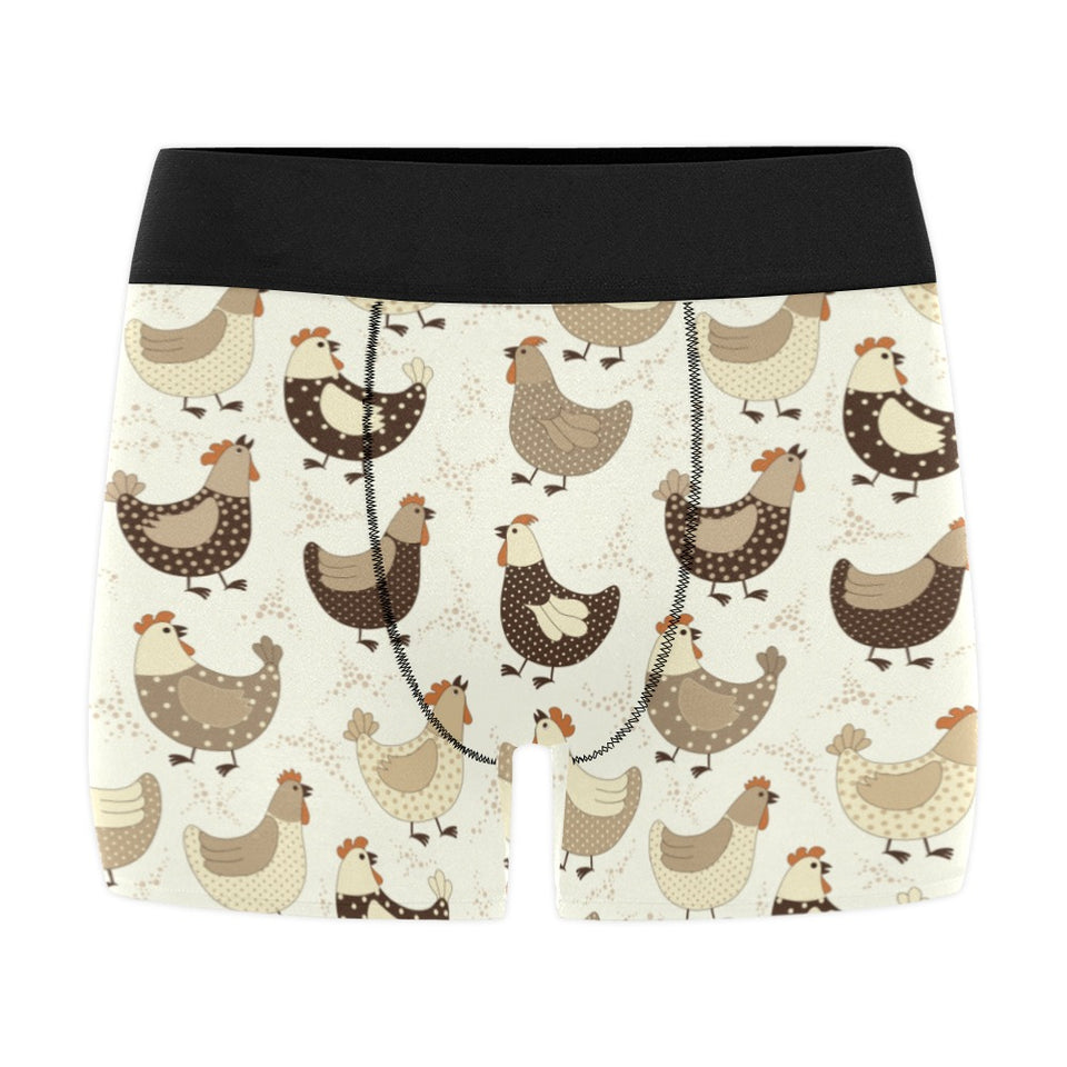 Cute rooster chicken cock Men's All Over Print Boxer Briefs Men's Underwear