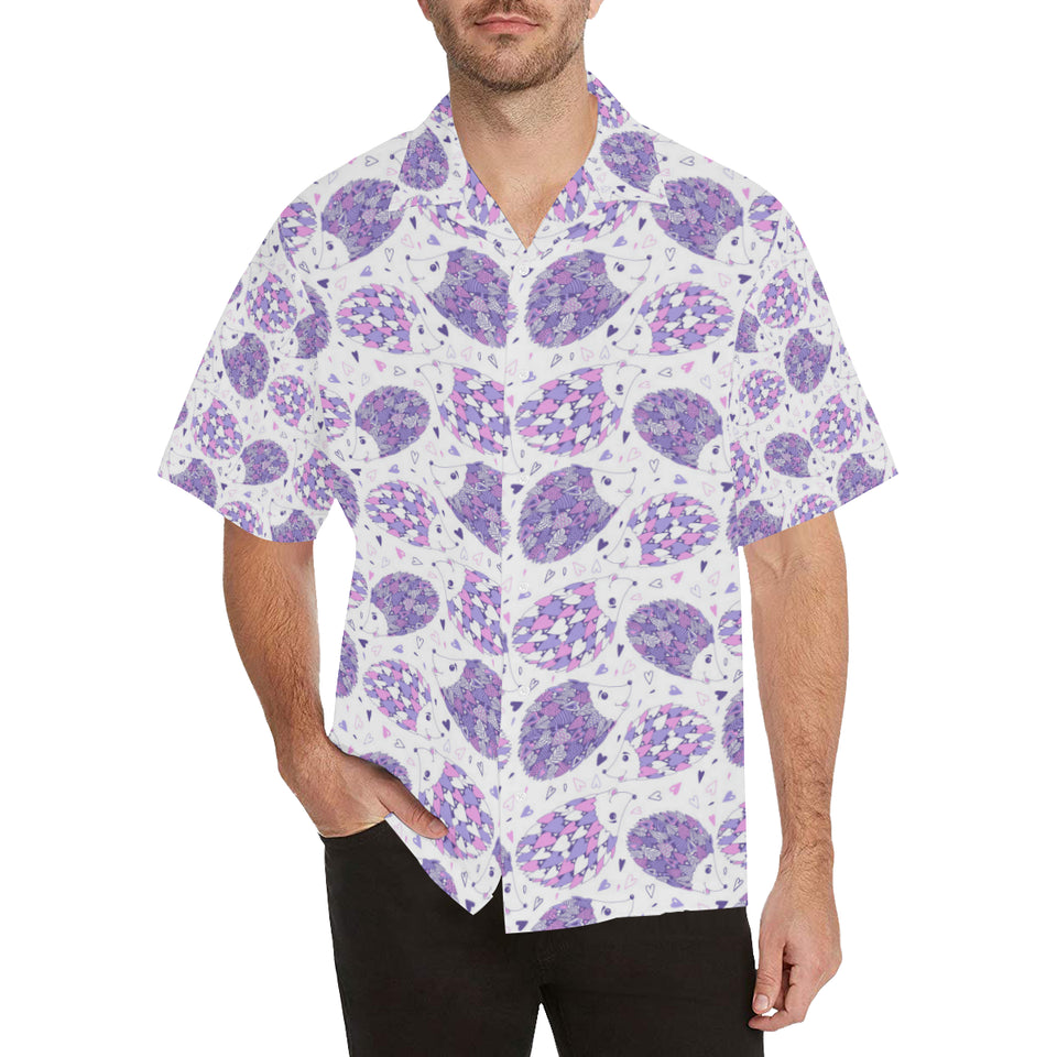 Hedgehog Pattern Print Design 05 Men's All Over Print Hawaiian Shirt (Model T58)