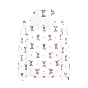 Greyhound Pattern Print Design 05 Men's Padded Hooded Jacket