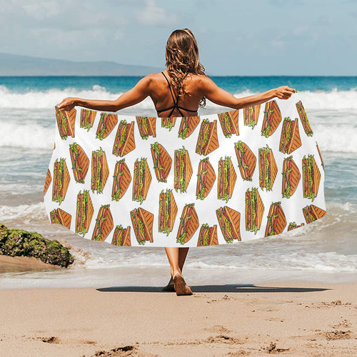 Sandwich Pattern Print Design 02 Beach Towel