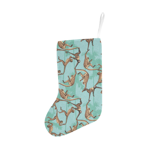 Monkey Palm tree background Christmas Stocking