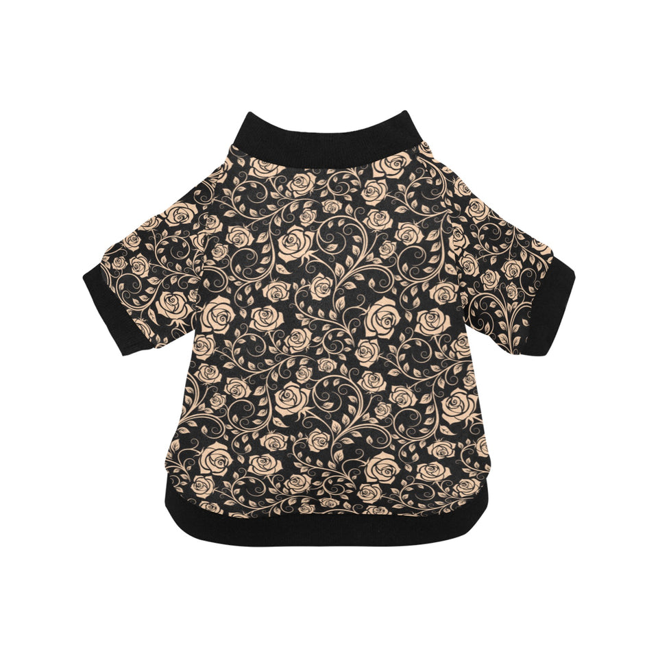 Rose Pattern Print Design 04 All Over Print Pet Dog Round Neck Fuzzy Shirt