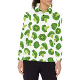 Cute broccoli pattern Women's Long Sleeve Polo Shirt
