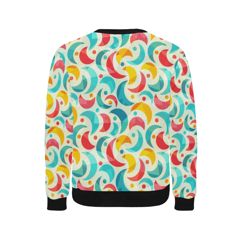 Colorful moon pattern Men's Crew Neck Sweatshirt