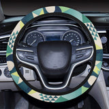 Toucan tropical leaves design pattern Car Steering Wheel Cover