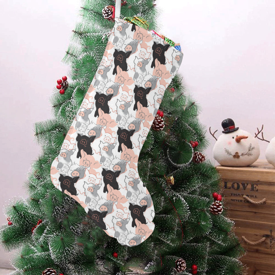 Pig Pattern Print Design 05 Christmas Stocking
