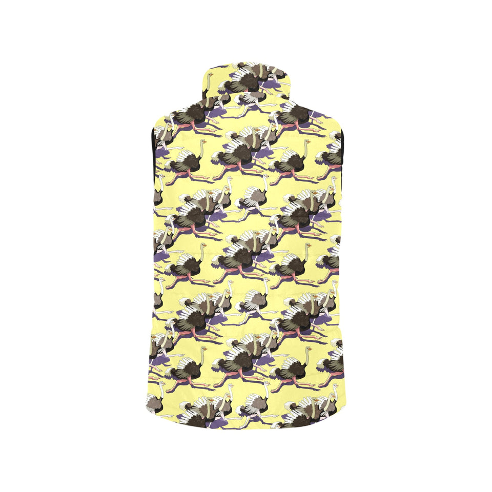 Ostrich Pattern Print Design 04 Men's Padded Vest