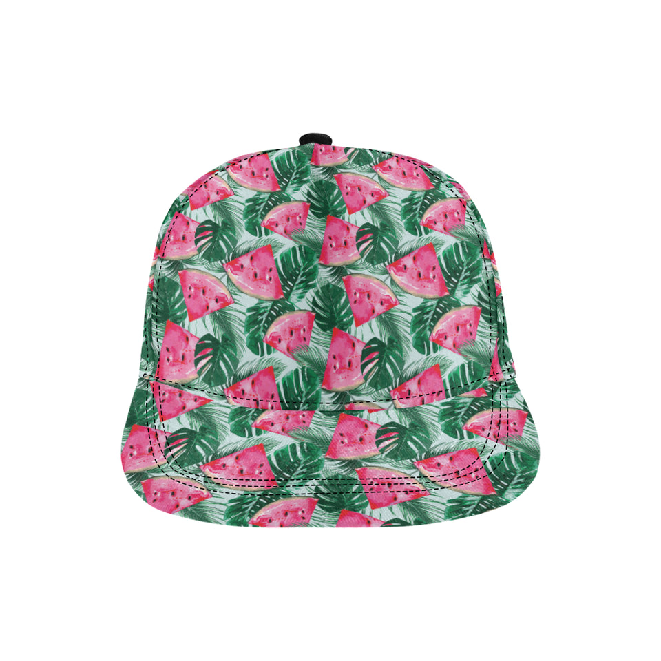 Watermelons tropical palm leaves pattern All Over Print Snapback Cap