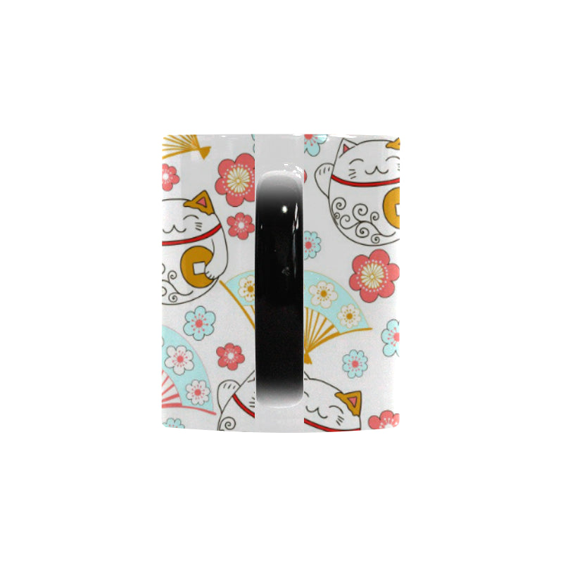 Maneki neko cat fan sakura Morphing Mug Heat Changing Mug
