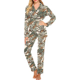 Monkey tropical leaves background Women's Long Pajama Set