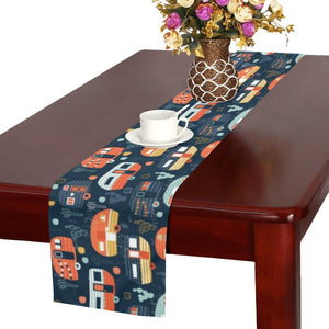 Camper Van Pattern Print Design 05 Table Runner