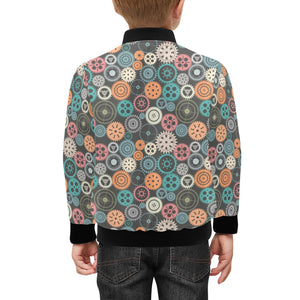 Gear Pattern Print Design 05 Kids' Boys' Girls' Bomber Jacket