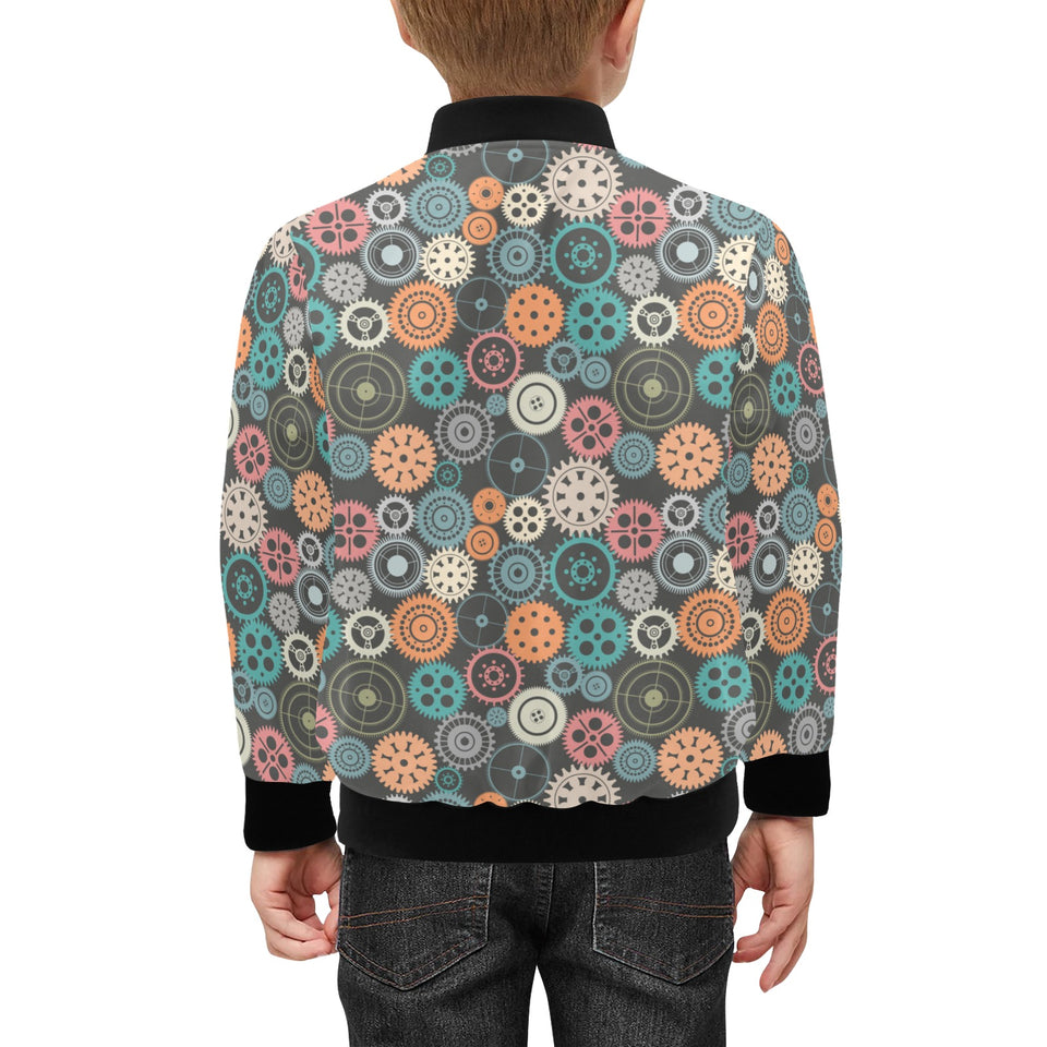 Gear Pattern Print Design 05 Kids' Boys' Girls' Bomber Jacket