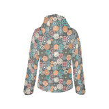 Gear Pattern Print Design 05 Women's Padded Hooded Jacket