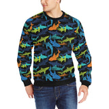 Colorful shark Men's Crew Neck Sweatshirt