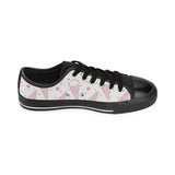 Hand drawn ice cream pattern Men's Low Top Canvas Shoes Black