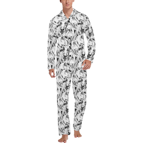 Greyhound Pattern Print Design 01 Men's Long Pajama Set