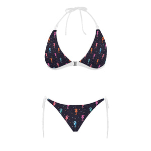 Watercolor colorful seahorse pattern Sexy Bikinis Two-Piece Swimsuits