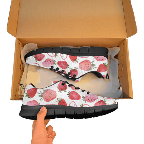 watercolor hand drawn beautiful strawberry pattern Women's Sneaker Shoes