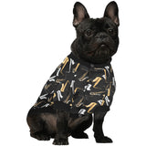 saxophone design pattern All Over Print Pet Dog Round Neck Fuzzy Shirt