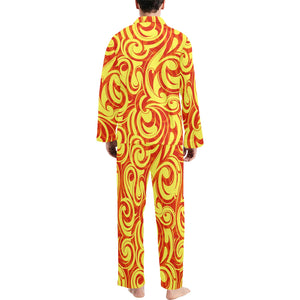 Fire flame design pattern Men's Long Pajama Set