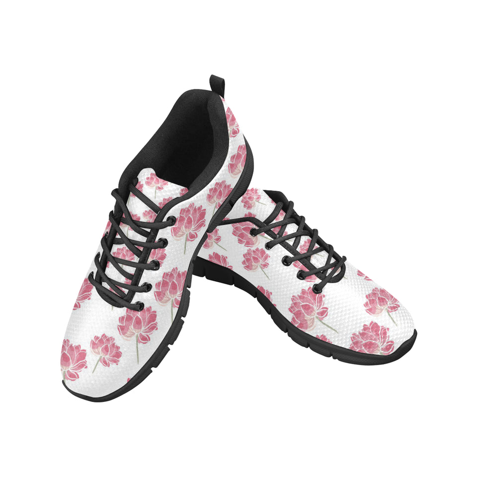 Pink lotus waterlily pattern Women's Sneaker Shoes