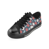 dragon fruits dark blue background Men's Low Top Canvas Shoes Black