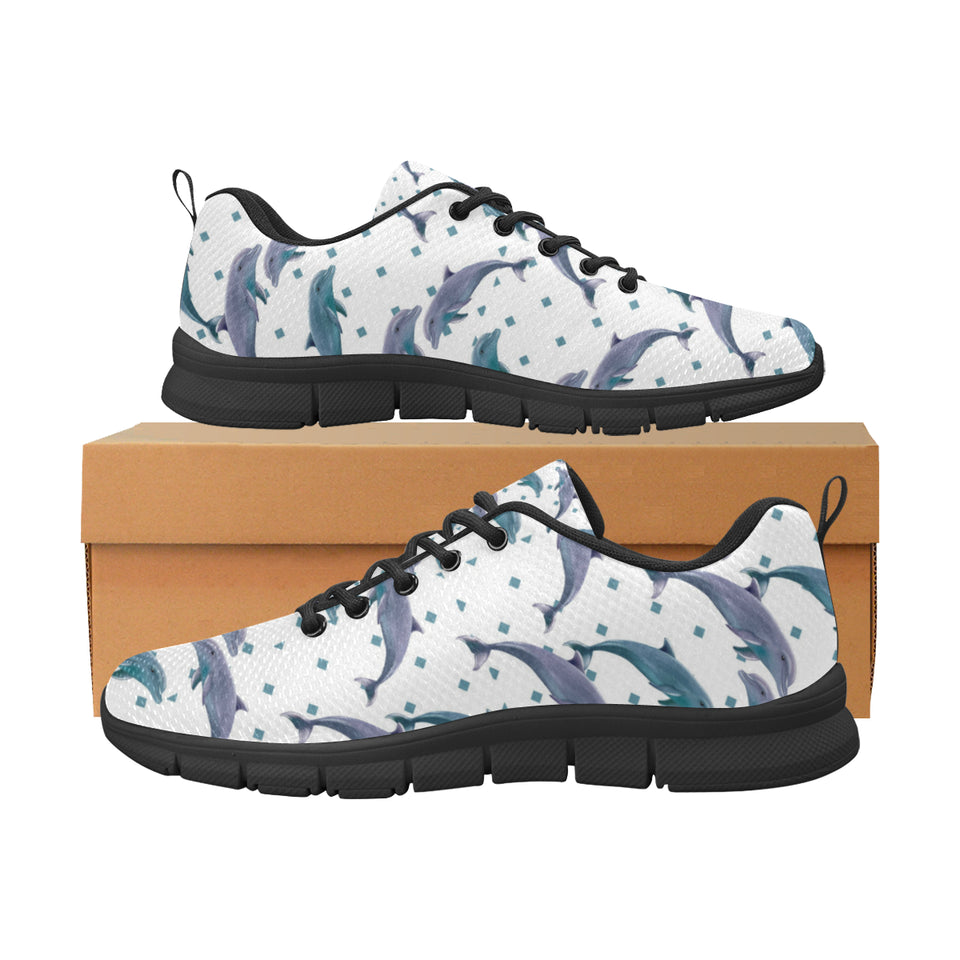 Dolphins pattern dotted background Women's Sneaker Shoes