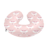 White swan and flower love pattern U-Shaped Travel Neck Pillow