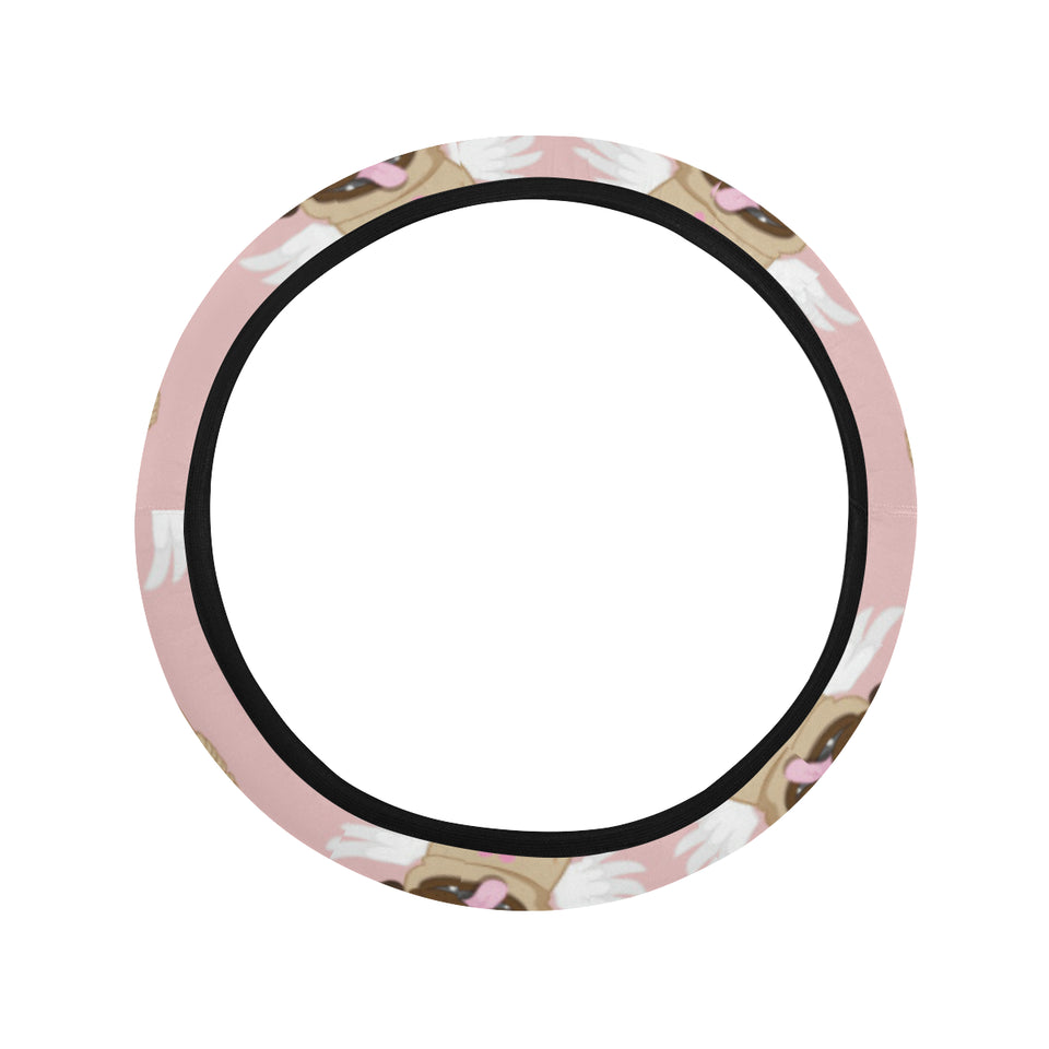 Cute unicorn pug pattern Car Steering Wheel Cover